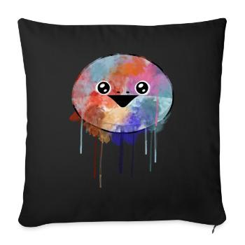 Sacabambaspis Face Fish Meme Painting - Sofa pillowcase 17,3'' x 17,3'' (45 x 45 cm) - black - Front