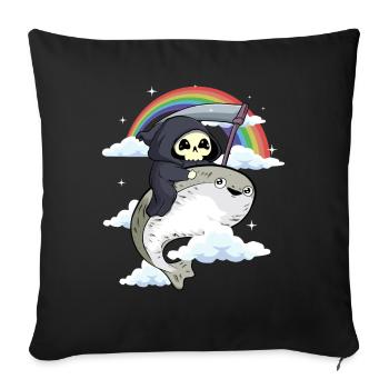 Sacabambaspi Fish Meme Rainbow Grim Reaper - Sofa pillowcase 17,3'' x 17,3'' (45 x 45 cm) - black - Front