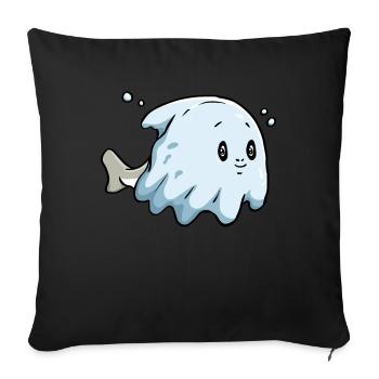 Sacabambaspis Fish Meme Ghost Halloween - Sofa pillowcase 17,3'' x 17,3'' (45 x 45 cm) - black - Front