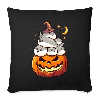 Sacabambaspis Pile Fish Meme Pumpkin Halloween - Sofa pillowcase 17,3'' x 17,3'' (45 x 45 cm) - black - Front