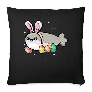 Sacabambaspis, Fish, Meme, Bunny, Easter Eggs - Sofa pillowcase 17,3'' x 17,3'' (45 x 45 cm) - black - Front