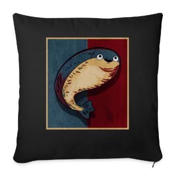 Sacabambaspis Fish Meme Blue Red Retro - Sofa pillowcase 17,3'' x 17,3'' (45 x 45 cm) - black - Front