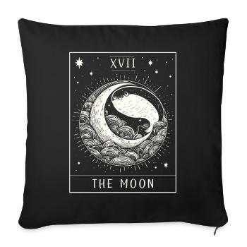 Carte de Tarot Sacabambaspis poisson Meme lune - Housse de coussin décorative 45 x 45 cm - noir - Devant