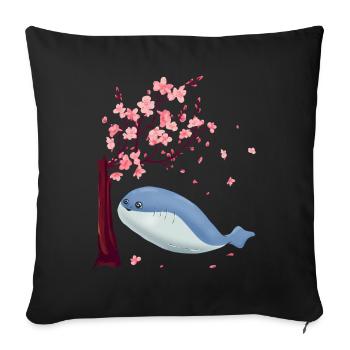Sacabambaspis Fish Meme Sakura Cherry Blossom - Sofa pillowcase 17,3'' x 17,3'' (45 x 45 cm) - black - Front
