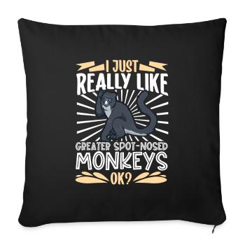 J’adore les grands singes museaux - Housse de coussin décorative 45 x 45 cm - noir - Devant