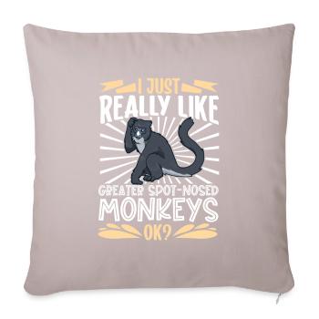 I love Greater Whitenose Monkeys - Sofa pillowcase 17,3'' x 17,3'' (45 x 45 cm) - light taupe - Front