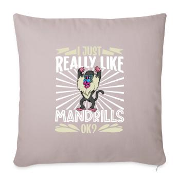 I Love Mandrills - Mandrill - Sofa pillowcase 17,3'' x 17,3'' (45 x 45 cm) - light taupe - Front