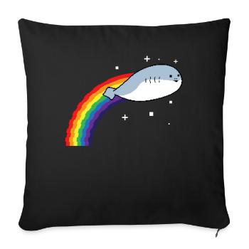 Sacabambaspis Fish Meme Pixel Rainbow - Sofa pillowcase 17,3'' x 17,3'' (45 x 45 cm) - black - Front