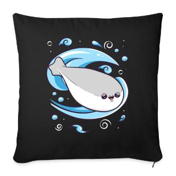 Sacabambaspis Fish Meme Water - Sofa pillowcase 17,3'' x 17,3'' (45 x 45 cm) - black - Front