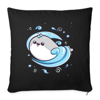 Sacabambaspis Fish Meme Water - Sofa pillowcase 17,3'' x 17,3'' (45 x 45 cm) - black - Front