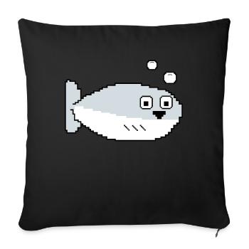 Sacabambaspis Fish Meme Pixel - Sofa pillowcase 17,3'' x 17,3'' (45 x 45 cm) - black - Front