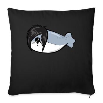 Sacabambaspis Fish Meme Emo Gothic Goth - Sofa pillowcase 17,3'' x 17,3'' (45 x 45 cm) - black - Front