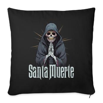 Santisima Muerte Dia De Los Muertos Mexican - Sofa pillowcase 17,3'' x 17,3'' (45 x 45 cm) - black - Front