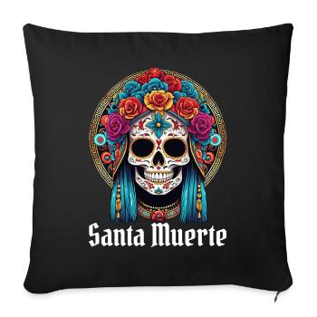 Santisima Muerte Dia De Los Muertos Mexicain - Housse de coussin décorative 45 x 45 cm - noir - Devant