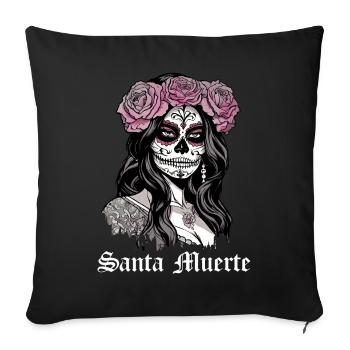Santisima Muerte Dia De Los Muertos Mexican - Sofa pillowcase 17,3'' x 17,3'' (45 x 45 cm) - black - Front