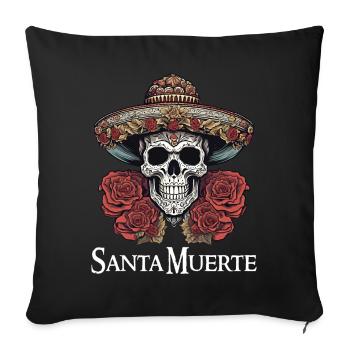 Santisima Muerte Dia De Los Muertos Mexican - Sofa pillowcase 17,3'' x 17,3'' (45 x 45 cm) - black - Front