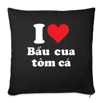 Vietnamese Game Food Cube - Sofa pillowcase 17,3'' x 17,3'' (45 x 45 cm) - black - Front