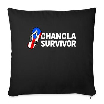 La Chancla Puerto Rican Flag Puerto Rico - Sofa pillowcase 17,3'' x 17,3'' (45 x 45 cm) - black - Front