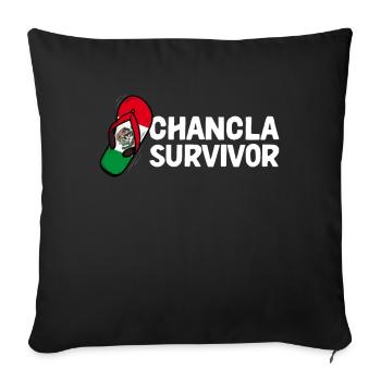 Drapeau de La Chancla Mexique Mexique - Housse de coussin décorative 45 x 45 cm - noir - Devant