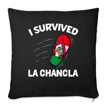 Drapeau mexicain du Mexique - Housse de coussin décorative 45 x 45 cm - noir - Devant
