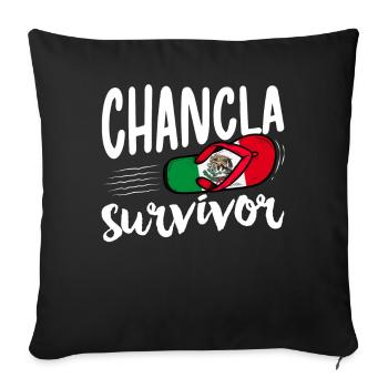Drapeau de La Chancla Mexique Mexique - Housse de coussin décorative 45 x 45 cm - noir - Devant