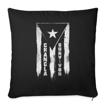La Chancla Puerto Rican Flag Puerto Rico - Sofa pillowcase 17,3'' x 17,3'' (45 x 45 cm) - black - Front