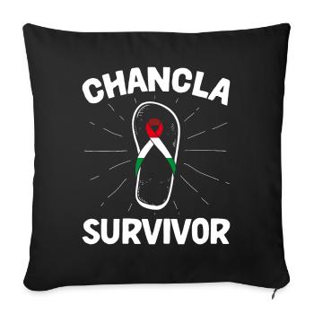 Flag of La Chancla Mexican Mexico - Sofa pillowcase 17,3'' x 17,3'' (45 x 45 cm) - black - Front
