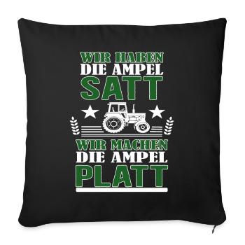 Landwirte protestieren gegen Ampel - Bauern Demo - Sofakissenbezug 45 x 45 cm - Schwarz - Vorne