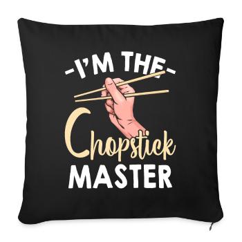 Asian-American chopsticks - Sofa pillowcase 17,3'' x 17,3'' (45 x 45 cm) - black - Front