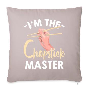 Asian-American chopsticks - Sofa pillowcase 17,3'' x 17,3'' (45 x 45 cm) - light taupe - Front