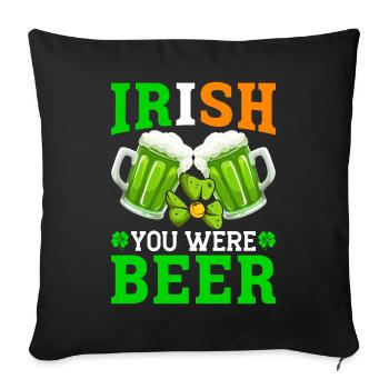 Drôle de Saint-Patrick irlandais - Housse de coussin décorative 45 x 45 cm - noir - Devant