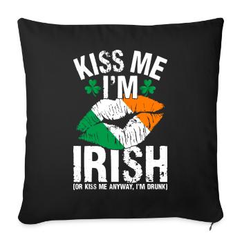 Fête de la Saint-Patrick amusante - Housse de coussin décorative 45 x 45 cm - noir - Devant