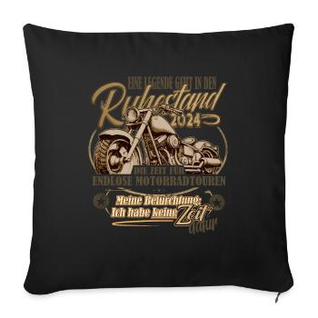 Legende, Rente, Ruhestand, Motorrad, Geschenk - Sofakissenbezug 45 x 45 cm - Schwarz - Vorne