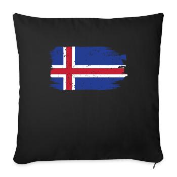 Drapeau de l’Islande Drapeau de Reykjavík Islandais - Housse de coussin décorative 45 x 45 cm - noir - Devant