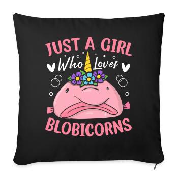 Funny Blobfish Sea Creature - Sofa pillowcase 17,3'' x 17,3'' (45 x 45 cm) - black - Front