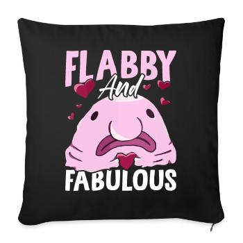 Drôle de créature marine Blobfish - Housse de coussin décorative 45 x 45 cm - noir - Devant