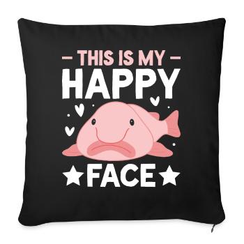 Funny Blobfish Sea Creature - Sofa pillowcase 17,3'' x 17,3'' (45 x 45 cm) - black - Front