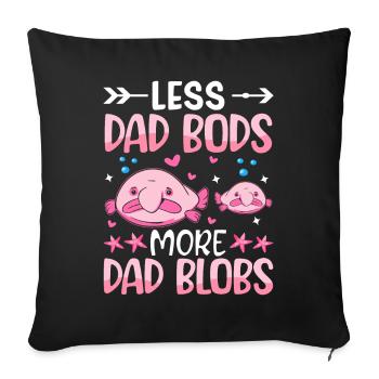 Drôle Blobfish papa animal marin - Housse de coussin décorative 45 x 45 cm - noir - Devant