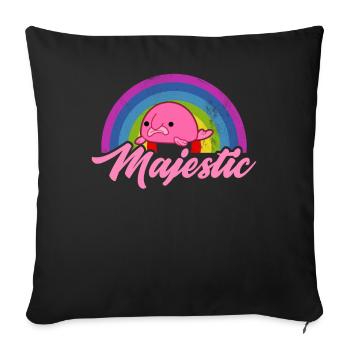 Drôle Blobfish Créature De La Mer Arc-en-ciel - Housse de coussin décorative 45 x 45 cm - noir - Devant