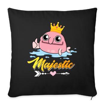 Drôle de Blobfish King Créature marine - Housse de coussin décorative 45 x 45 cm - noir - Devant