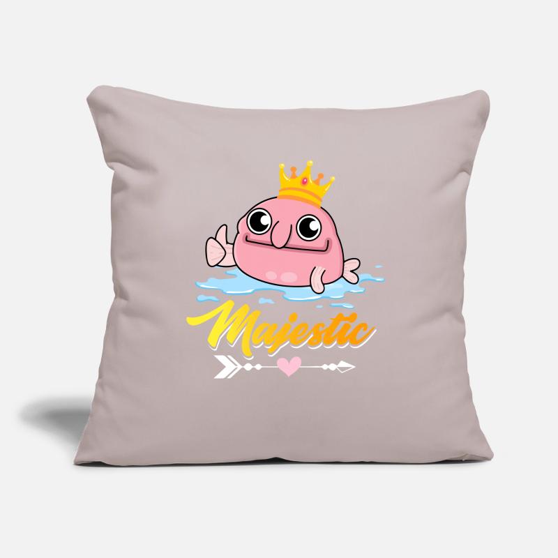 Drôle de Blobfish King Créature marine Housse de coussin décorative 45 x 45 cm