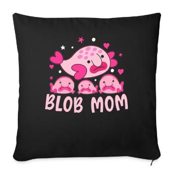 Funny Blobfish Mama Sea Animal - Sofa pillowcase 17,3'' x 17,3'' (45 x 45 cm) - black - Front