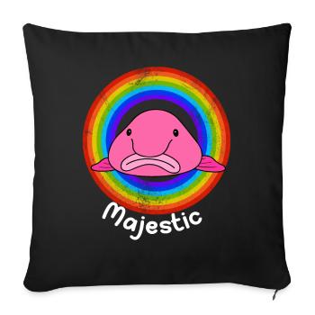 Drôle Blobfish Sea Creature Arc-en-ciel - Housse de coussin décorative 45 x 45 cm - noir - Devant
