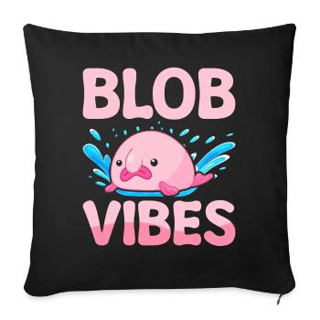 Drôle de créature marine Blobfish - Housse de coussin décorative 45 x 45 cm - noir - Devant