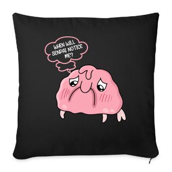 Funny Blobfish Sea Creature - Sofa pillowcase 17,3'' x 17,3'' (45 x 45 cm) - black - Front