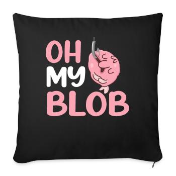 Funny Blobfish Sea Creature - Sofa pillowcase 17,3'' x 17,3'' (45 x 45 cm) - black - Front