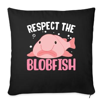 Drôle de créature marine - Housse de coussin décorative 45 x 45 cm - noir - Devant