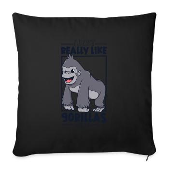 Ich liebe Gorillas - Gorilla - Sofakissenbezug 45 x 45 cm - Schwarz - Vorne