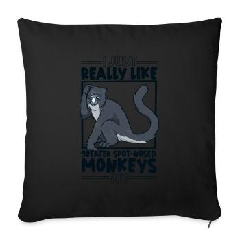 J’adore les grands singes museaux - Housse de coussin décorative 45 x 45 cm - noir - Devant