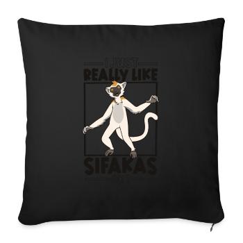 J’aime les Sifakas - Sifaka - Housse de coussin décorative 45 x 45 cm - noir - Devant